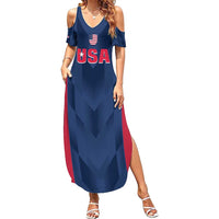 Custom USA Cricket Summer Maxi Dress Go United States Simple Version - Wonder Print Shop
