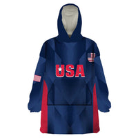 Custom USA Cricket Wearable Blanket Hoodie Go United States Simple Version - Wonder Print Shop