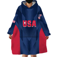 Custom USA Cricket Wearable Blanket Hoodie Go United States Simple Version - Wonder Print Shop