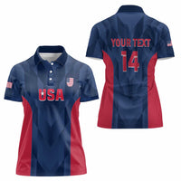 Custom USA Cricket Women Polo Shirt Go United States Simple Version - Wonder Print Shop