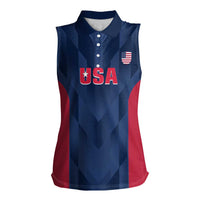 Custom USA Cricket Women Sleeveless Polo Shirt Go United States Simple Version - Wonder Print Shop