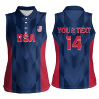 Custom USA Cricket Women Sleeveless Polo Shirt Go United States Simple Version - Wonder Print Shop