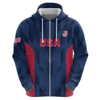 Custom USA Cricket Zip Hoodie Go United States Simple Version - Wonder Print Shop