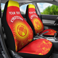 Custom Kyrgyzstan Football Car Seat Cover Go White Falcons Sporty Style - Wonder Print Shop