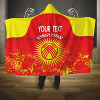 Custom Kyrgyzstan Football Hooded Blanket Go White Falcons Sporty Style