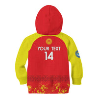 Custom Kyrgyzstan Football Kid Hoodie Go White Falcons Sporty Style - Wonder Print Shop