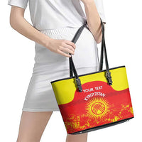 Custom Kyrgyzstan Football Leather Tote Bag Go White Falcons Sporty Style - Wonder Print Shop