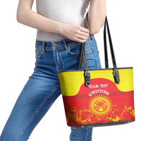 Custom Kyrgyzstan Football Leather Tote Bag Go White Falcons Sporty Style - Wonder Print Shop