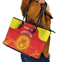 Custom Kyrgyzstan Football Leather Tote Bag Go White Falcons Sporty Style - Wonder Print Shop