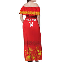 Custom Kyrgyzstan Football Off Shoulder Maxi Dress Go White Falcons Sporty Style - Wonder Print Shop