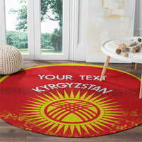 Custom Kyrgyzstan Football Round Carpet Go White Falcons Sporty Style