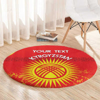 Custom Kyrgyzstan Football Round Carpet Go White Falcons Sporty Style