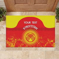 Custom Kyrgyzstan Football Rubber Doormat Go White Falcons Sporty Style - Wonder Print Shop