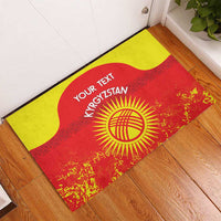 Custom Kyrgyzstan Football Rubber Doormat Go White Falcons Sporty Style - Wonder Print Shop
