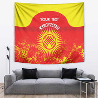 Custom Kyrgyzstan Football Tapestry Go White Falcons Sporty Style - Wonder Print Shop