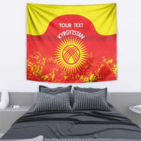 Custom Kyrgyzstan Football Tapestry Go White Falcons Sporty Style - Wonder Print Shop