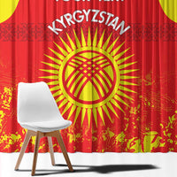 Custom Kyrgyzstan Football Window Curtain Go White Falcons Sporty Style - Wonder Print Shop