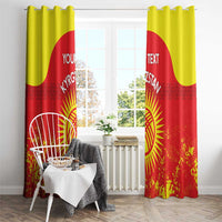 Custom Kyrgyzstan Football Window Curtain Go White Falcons Sporty Style - Wonder Print Shop