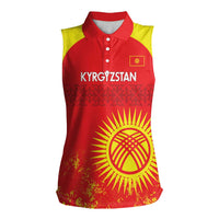 Custom Kyrgyzstan Football Women Sleeveless Polo Shirt Go White Falcons Sporty Style - Wonder Print Shop