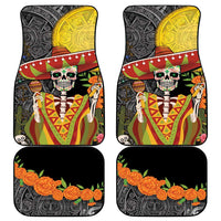 Mexico Dia De Los Muertos Car Mats Sugar Skull Sombrero Aztec Pattern - Wonder Print Shop