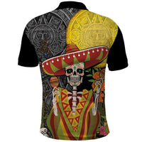 Mexico Dia De Los Muertos Polo Shirt Sugar Skull Sombrero Aztec Pattern - Wonder Print Shop