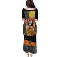 Mexico Dia De Los Muertos Puletasi Sugar Skull Sombrero Aztec Pattern - Wonder Print Shop