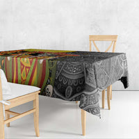 Mexico Dia De Los Muertos Tablecloth Sugar Skull Sombrero Aztec Pattern - Wonder Print Shop