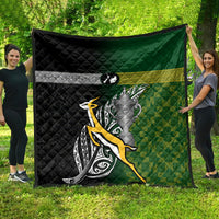 New Zealand and South Africa Rugby Quilt 2023 World Cup Final All Black Springboks Together - Wonder Print Shop
