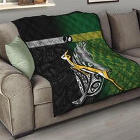 New Zealand and South Africa Rugby Quilt 2023 World Cup Final All Black Springboks Together - Wonder Print Shop