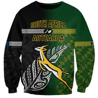 Personalised New Zealand and South Africa Rugby Sweatshirt 2023 World Cup Final All Black Springboks Together - Wonder Print Shop