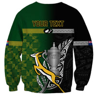 Personalised New Zealand and South Africa Rugby Sweatshirt 2023 World Cup Final All Black Springboks Together - Wonder Print Shop
