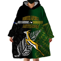 Personalised New Zealand and South Africa Rugby Wearable Blanket Hoodie 2023 World Cup Final All Black Springboks Together - Wonder Print Shop