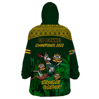 South Africa Rugby Wearable Blanket Hoodie Go Bokke World Cup Champions History - Wonder Print Shop