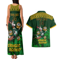 Custom South Africa Rugby Couples Matching Tank Maxi Dress and Hawaiian Shirt Go Bokke World Cup Champions History - Wonder Print Shop