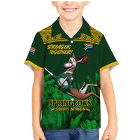 Custom South Africa Rugby Family Matching Mermaid Dress and Hawaiian Shirt Go Bokke World Cup Champions History - Wonder Print Shop
