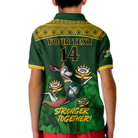 Custom South Africa Rugby Kid Polo Shirt Go Bokke World Cup Champions History - Wonder Print Shop