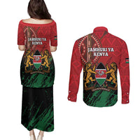 Kenya Independence Day Couples Matching Puletasi and Long Sleeve Button Shirt Jamhuri ya Kenya 1963 - African Pattern - Wonder Print Shop