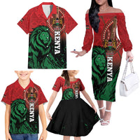 Kenya Independence Day Family Matching Off The Shoulder Long Sleeve Dress and Hawaiian Shirt Jamhuri ya Kenya 1963 - African Pattern - Wonder Print Shop