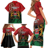 Kenya Independence Day Family Matching Short Sleeve Bodycon Dress and Hawaiian Shirt Jamhuri ya Kenya 1963 - African Pattern - Wonder Print Shop