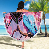 Kenya Lilac-Breasted Roller Beach Blanket Coat Of Arms Mix Orchid - Wonder Print Shop
