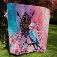Kenya Lilac-Breasted Roller Quilt Coat Of Arms Mix Orchid - Wonder Print Shop