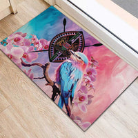 Kenya Lilac-Breasted Roller Rubber Doormat Coat Of Arms Mix Orchid - Wonder Print Shop