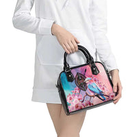 Kenya Lilac-Breasted Roller Shoulder Handbag Coat Of Arms Mix Orchid