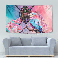 Kenya Lilac-Breasted Roller Tapestry Coat Of Arms Mix Orchid - Wonder Print Shop