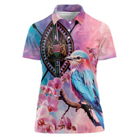 Kenya Lilac-Breasted Roller Women Polo Shirt Coat Of Arms Mix Orchid - Wonder Print Shop