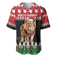 Personalized Kenya Christmas Baseball Jersey Lion Santa - Heri Ya Krismasi! - Wonder Print Shop