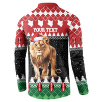 Personalized Kenya Christmas Button Sweatshirt Lion Santa - Heri Ya Krismasi! - Wonder Print Shop