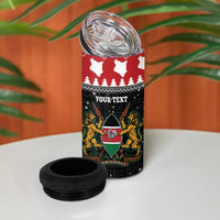 Personalized Kenya Christmas 4 in 1 Can Cooler Tumbler Lion Santa - Heri Ya Krismasi! - Wonder Print Shop