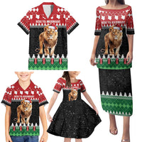 Personalized Kenya Christmas Family Matching Puletasi and Hawaiian Shirt Lion Santa - Heri Ya Krismasi! - Wonder Print Shop