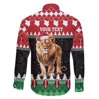 Personalized Kenya Christmas Family Matching Short Sleeve Bodycon Dress and Hawaiian Shirt Lion Santa - Heri Ya Krismasi! - Wonder Print Shop